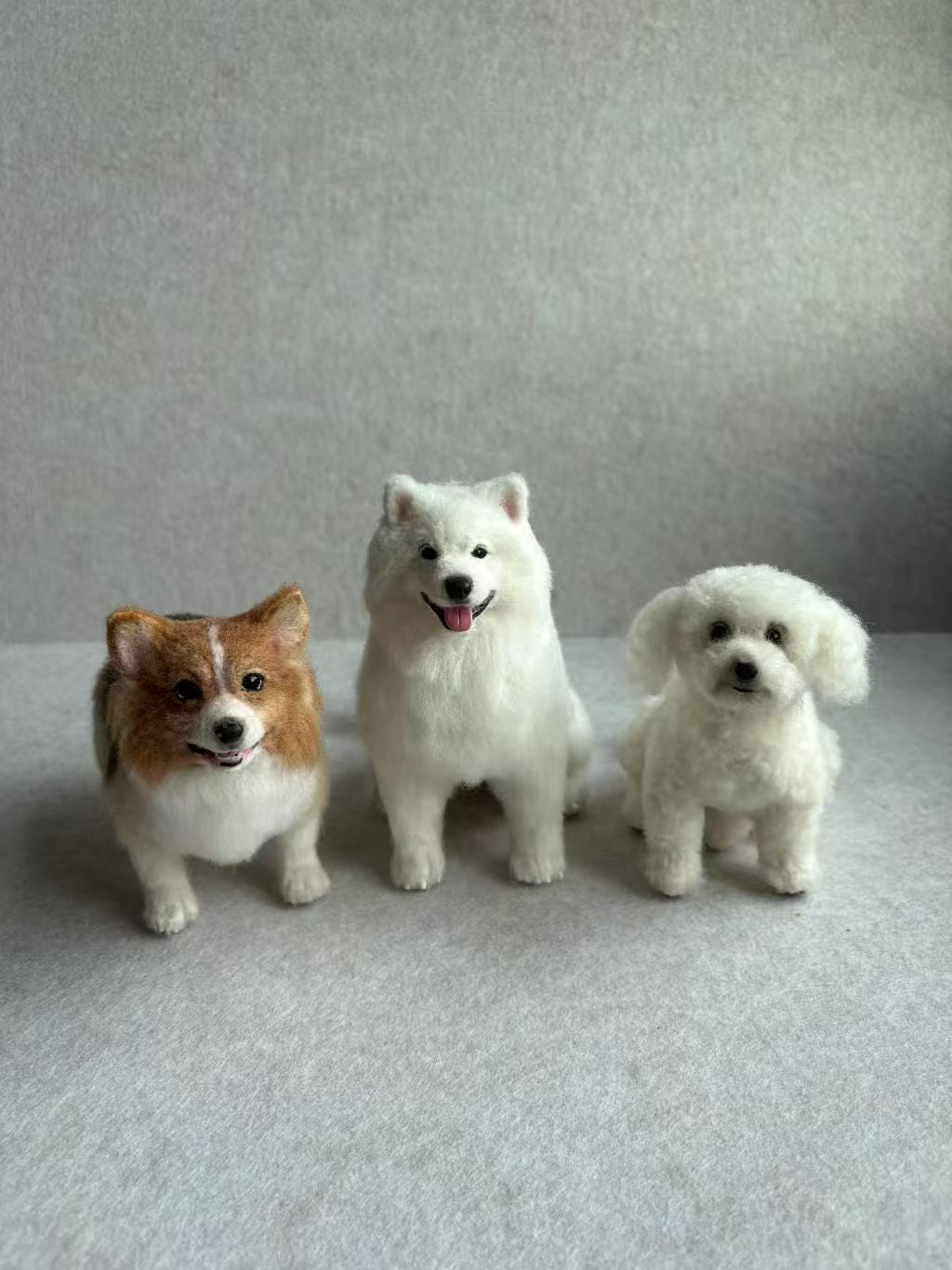 Custom pet memorial wool felt sculpture handmade from reference photos