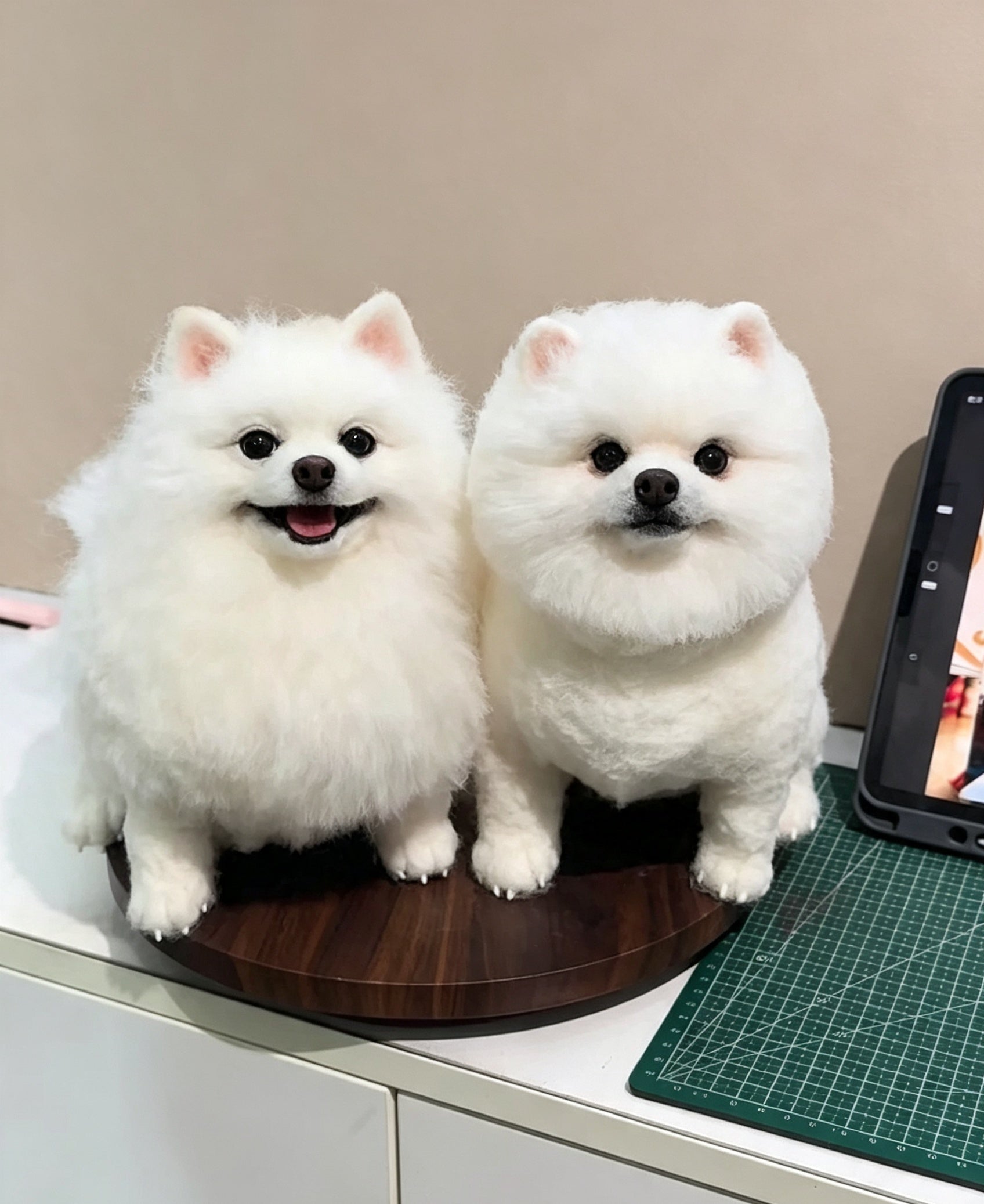 Custom pet memorial wool felt sculpture handmade from reference photos